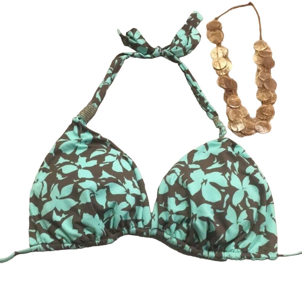 Raisins Bikini Top only brown and aqua NEW - size M/L